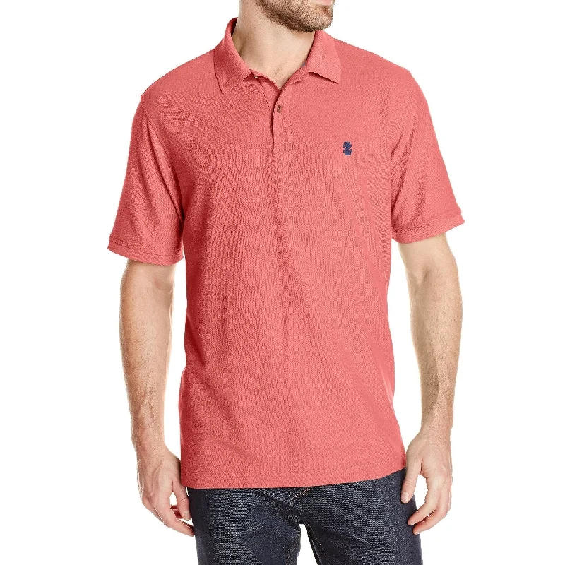 IZOD Men's Pique Polo T-Shirt Rapture Rose Size Small - Pink