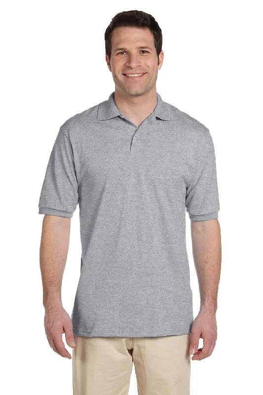 Jerzees Mens SpotShield Stain Resistant Short Sleeve Polo Shirt - Oxford Grey