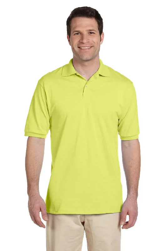 Jerzees Mens SpotShield Stain Resistant Short Sleeve Polo Shirt - Safety Green