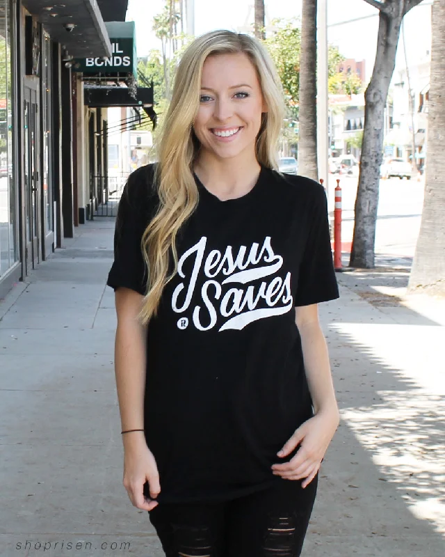 Jesus saves black tee