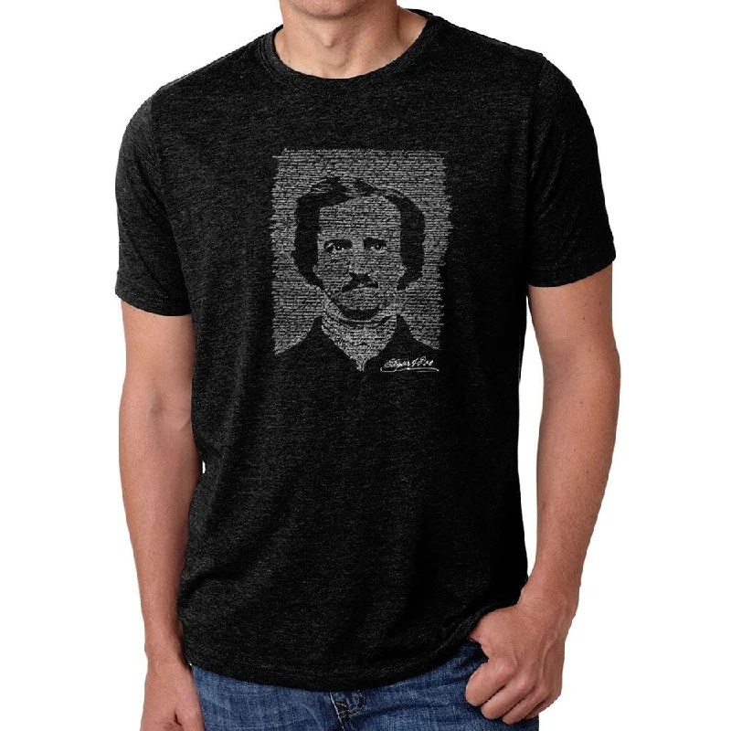 Los Angeles Pop Art Men's Premium Blend Word Art T-shirt - EDGAR ALLEN POE - THE RAVEN