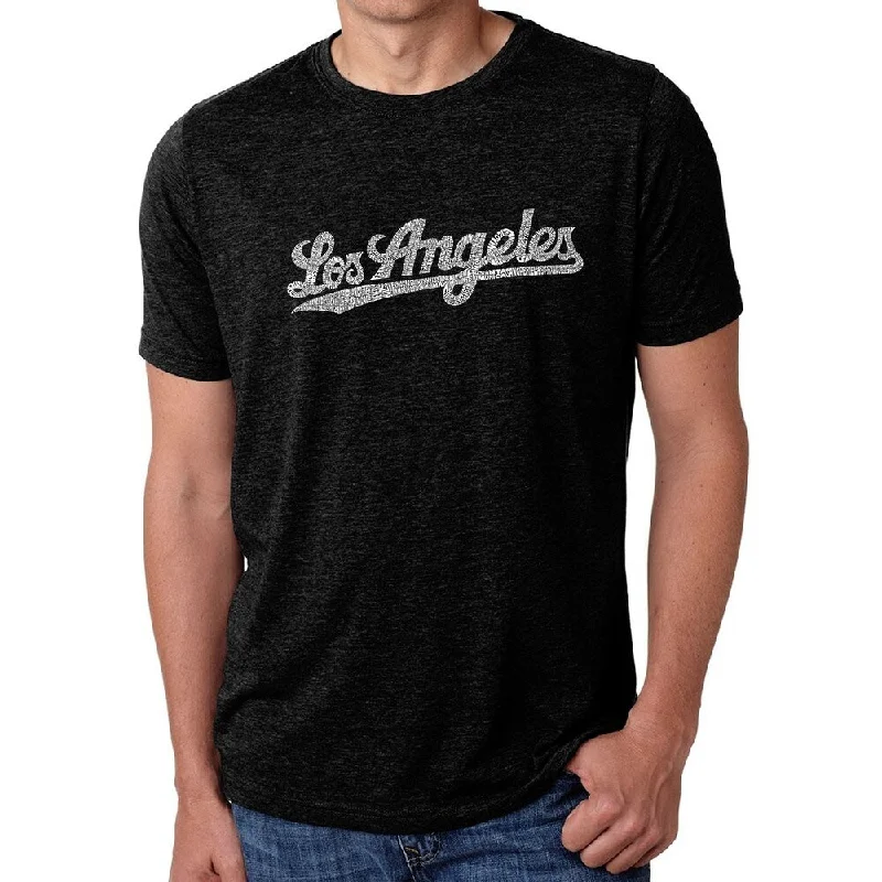 Los Angeles Pop Art Men's Premium Blend Word Art T-shirt - LOS ANGELES NEIGHBORHOODS