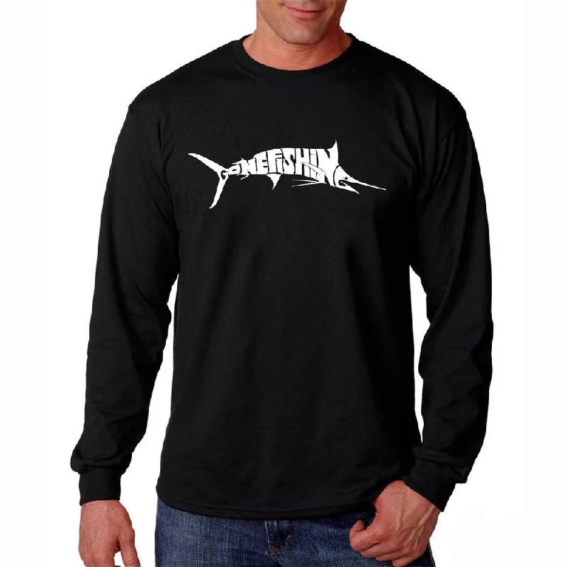 Men's Los Angeles Pop Art Gone Fishin' Marlin Long Sleeve T-Shirt