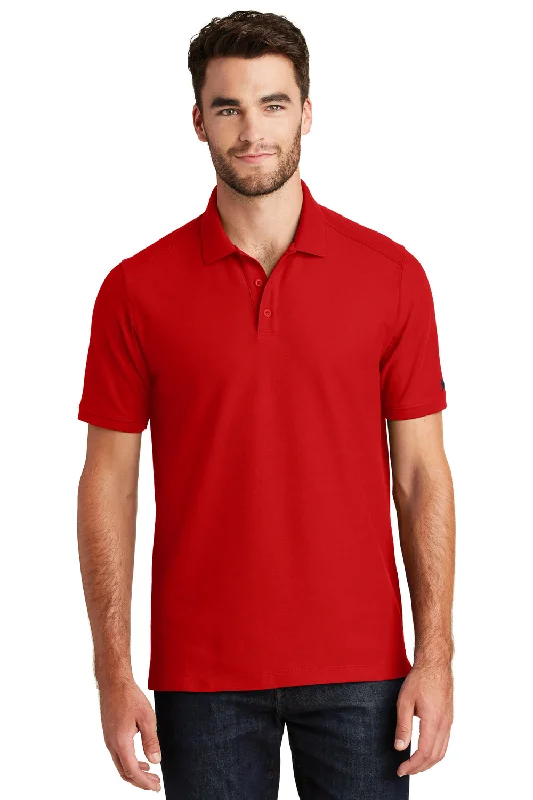 New Era Mens Venue Home Plate Moisture Wicking Short Sleeve Polo Shirt - Scarlet Red