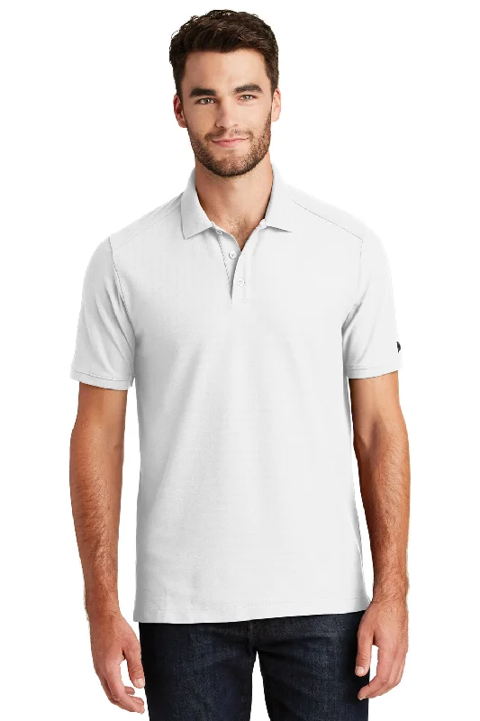 New Era Mens Venue Home Plate Moisture Wicking Short Sleeve Polo Shirt - White