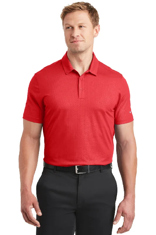 Nike Mens Dri-Fit Moisture Wicking Short Sleeve Polo Shirt - University Red