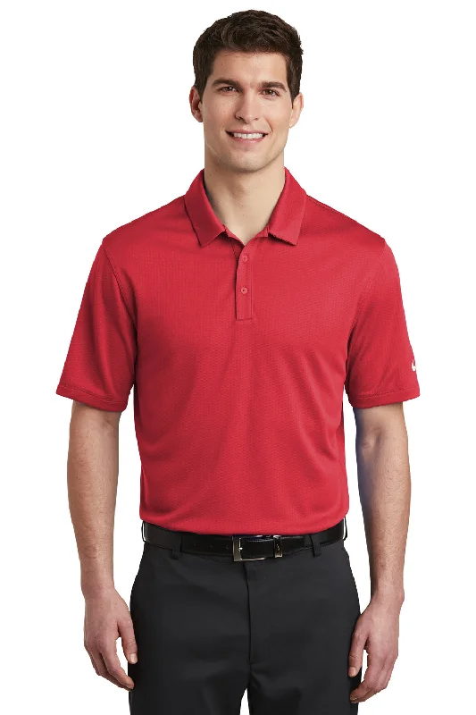 Nike Mens Dri-Fit Moisture Wicking Short Sleeve Polo Shirt - Gym Red