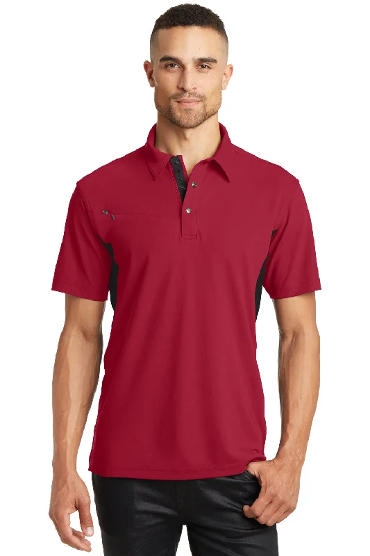 Ogio Mens Accelerator Moisture Wicking Short Sleeve Polo Shirt w/ Pocket - Signal Red