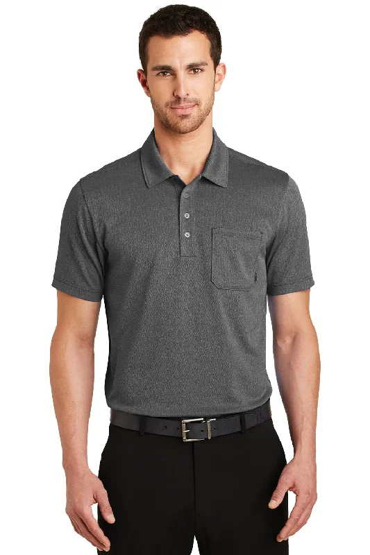 Ogio Mens Express Moisture Wicking Short Sleeve Polo Shirt w/ Pocket - Blacktop - Closeout