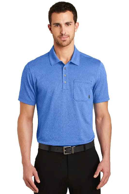 Ogio Mens Express Moisture Wicking Short Sleeve Polo Shirt w/ Pocket - Electric Blue - Closeout