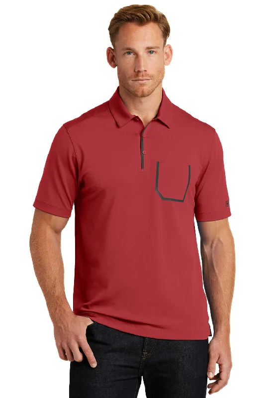 Ogio Mens Fuse Moisture Wicking Short Sleeve Polo Shirt w/ Pocket - Signal Red - Closeout