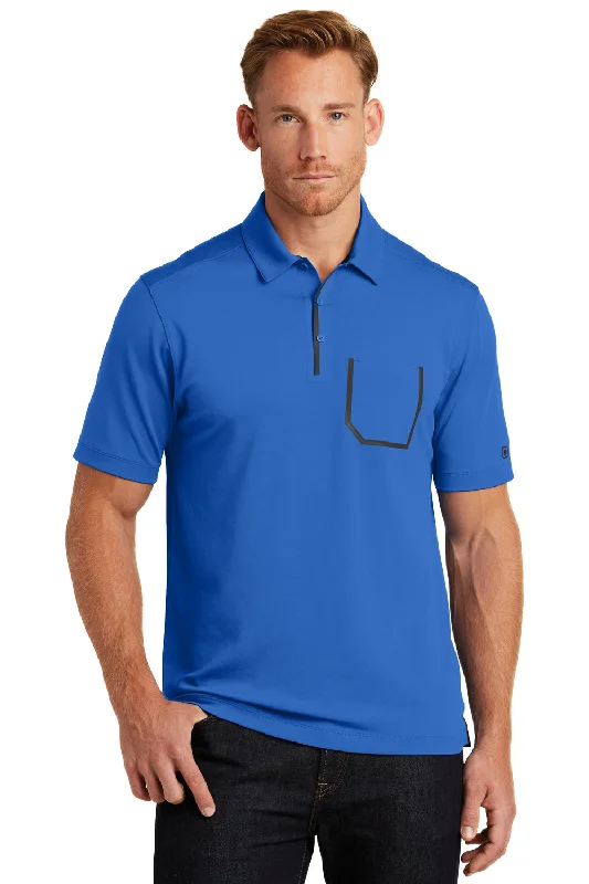 Ogio Mens Fuse Moisture Wicking Short Sleeve Polo Shirt w/ Pocket - Optic Blue - Closeout