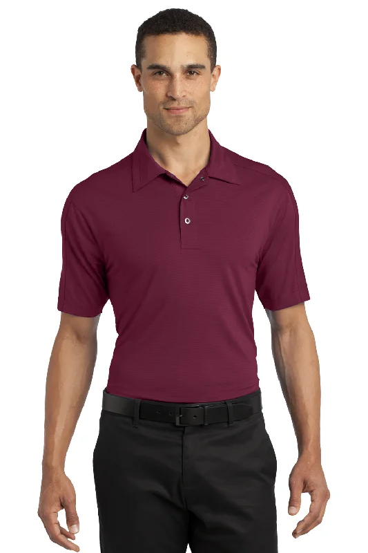 Ogio Mens Linear Moisture Wicking Short Sleeve Polo Shirt - Molten Maroon