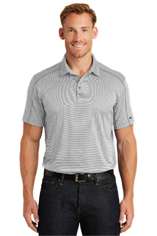 Ogio Mens Orbit Moisture Wicking Short Sleeve Polo Shirt - Rogue Grey/White - Closeout