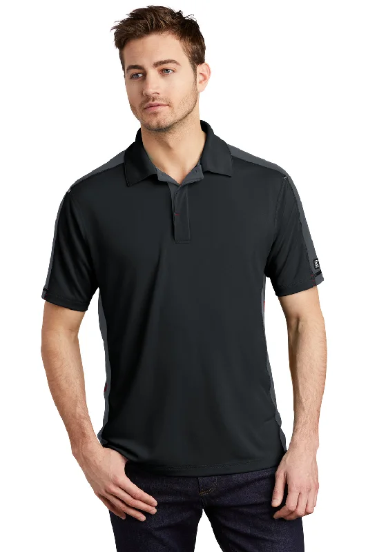 Ogio Mens Trax Moisture Wicking Short Sleeve Polo Shirt - Blacktop/Diesel Grey