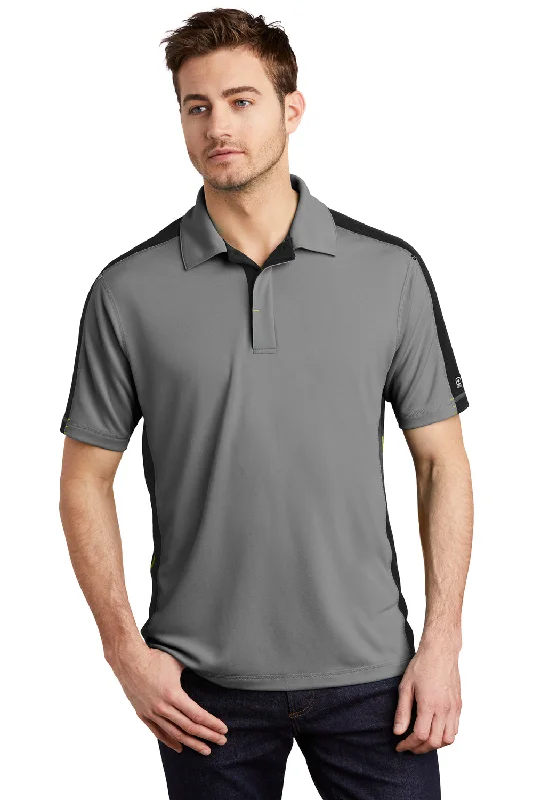 Ogio Mens Trax Moisture Wicking Short Sleeve Polo Shirt - Petrol Grey/Blacktop