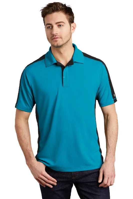 Ogio Mens Trax Moisture Wicking Short Sleeve Polo Shirt - Voltage Blue/Blacktop - Closeout