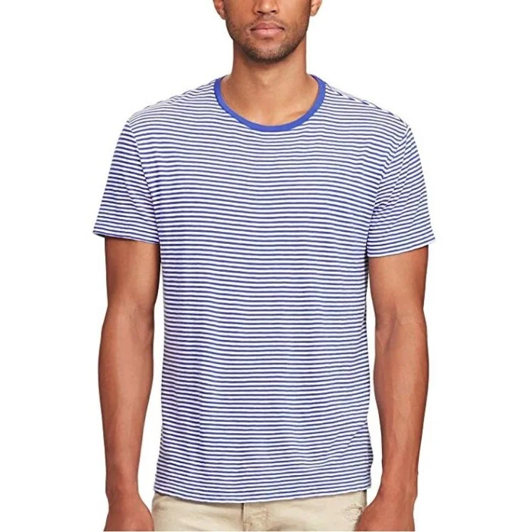 Polo Ralph Lauren Men's Standard-Fit Cotton T-Shirt Baldwin Blue/White Size Extra Large - Blue - XL