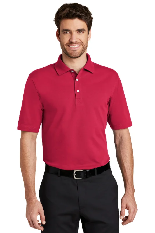 Port Authority Mens Rapid Dry Moisture Wicking Short Sleeve Polo Shirt - Red - Closeout