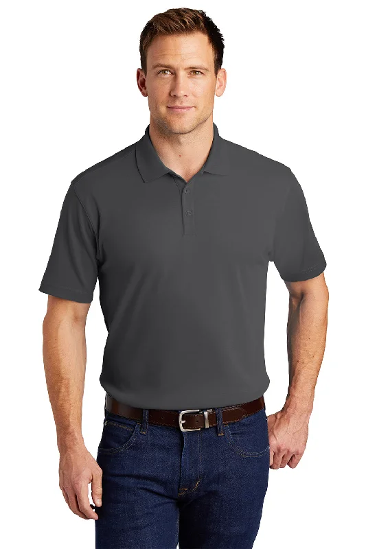 Port Authority Mens Silk Touch Performance Moisture Wicking Short Sleeve Polo Shirt - Sterling Grey