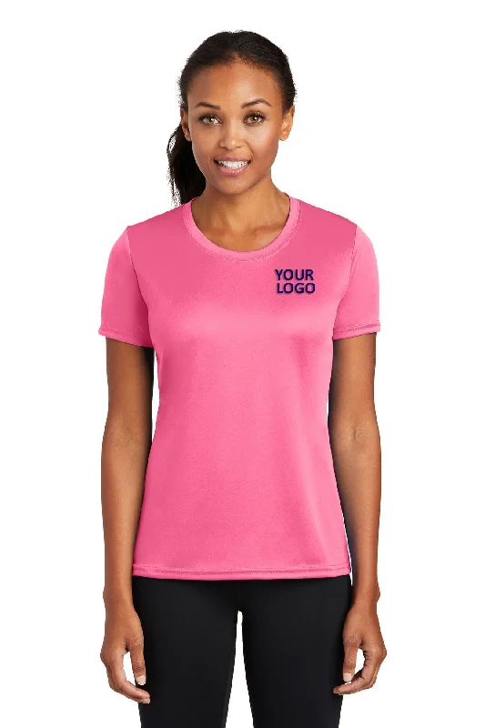 Port & Company Ladies Performance Customized Tee's, Neon Pink