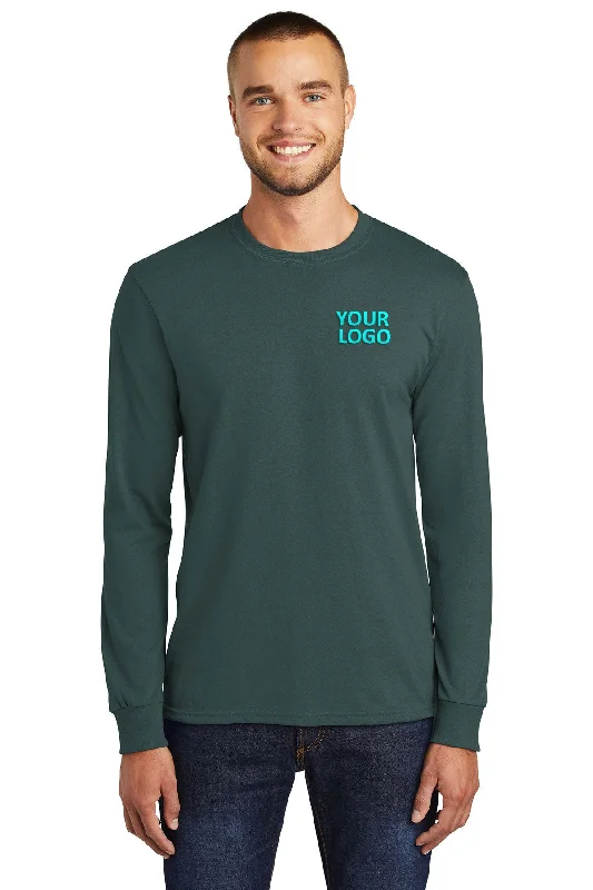 Port & Company Long Sleeve Custom Core Blend Tee's, Dark Green