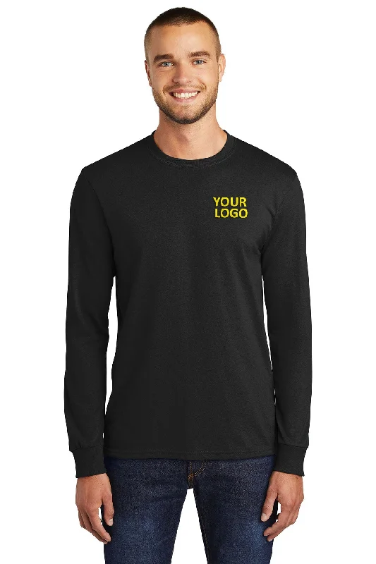 Port & Company Long Sleeve Customized Core Blend Tee's, Jet Black