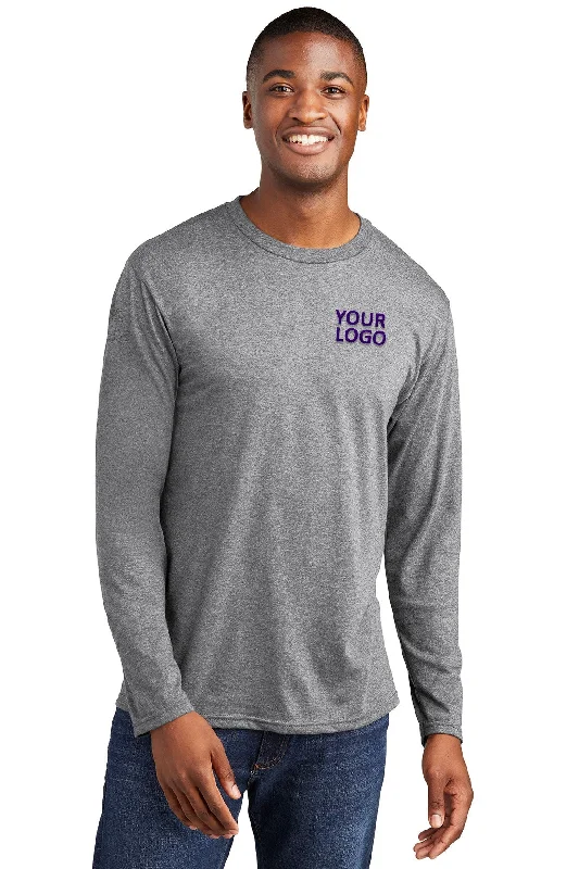 Port & Company Long Sleeve Fan Customized Favorite Tee's, Athletic Heather