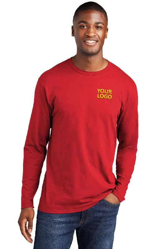 Port & Company Long Sleeve Fan Customized Favorite Tee's, Bright Red