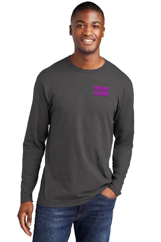 Port & Company Long Sleeve Fan Branded Favorite Tee's, Charcoal