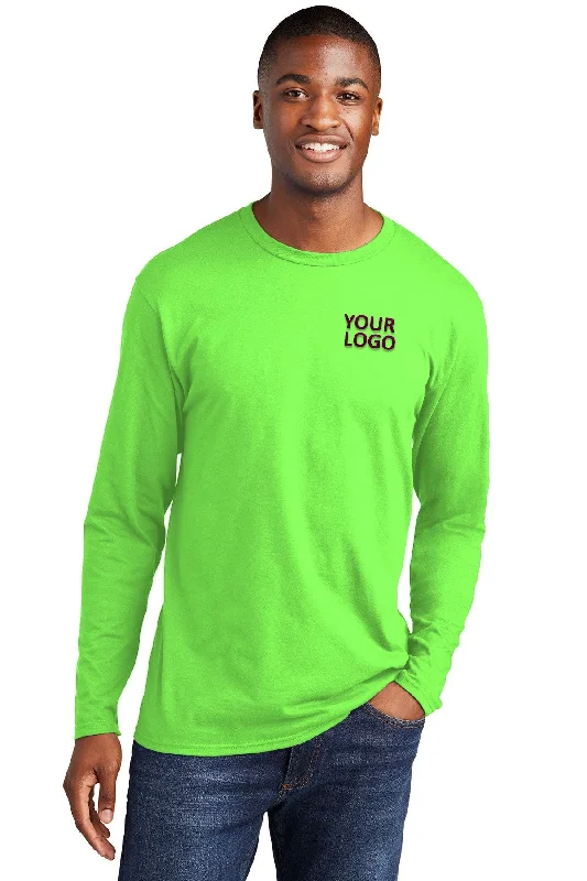 Port & Company Long Sleeve Fan Branded Favorite Tee's, Flash Green