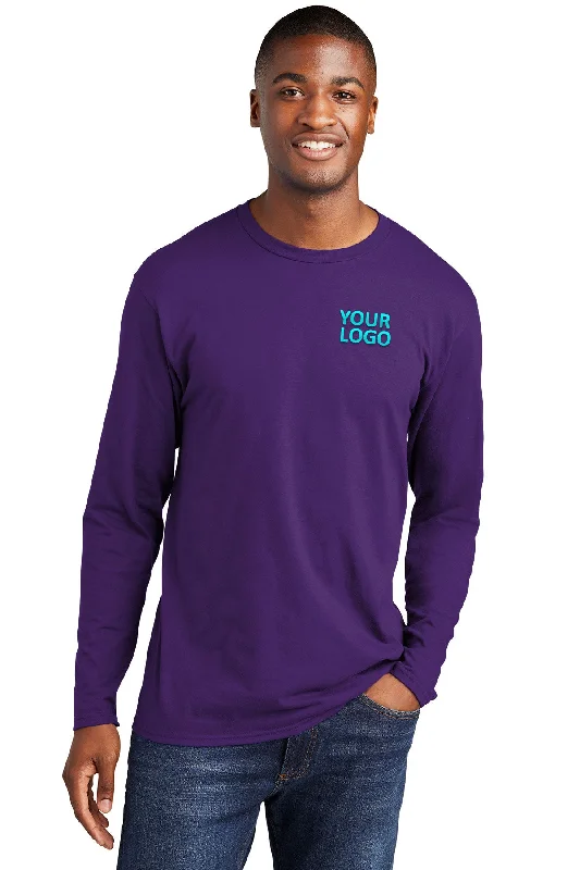 Port & Company Long Sleeve Fan Custom Favorite Tee's, Team Purple