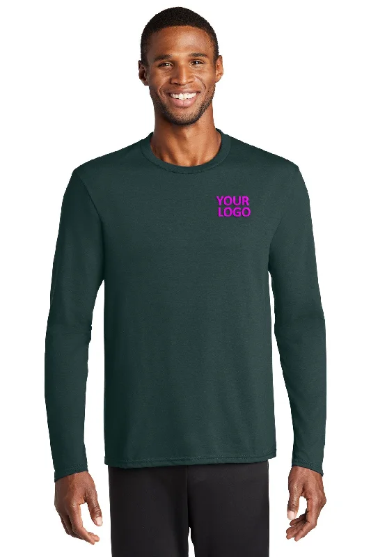 Port & Company Long Sleeve Performance Customized Blend Tee's, Dark Green