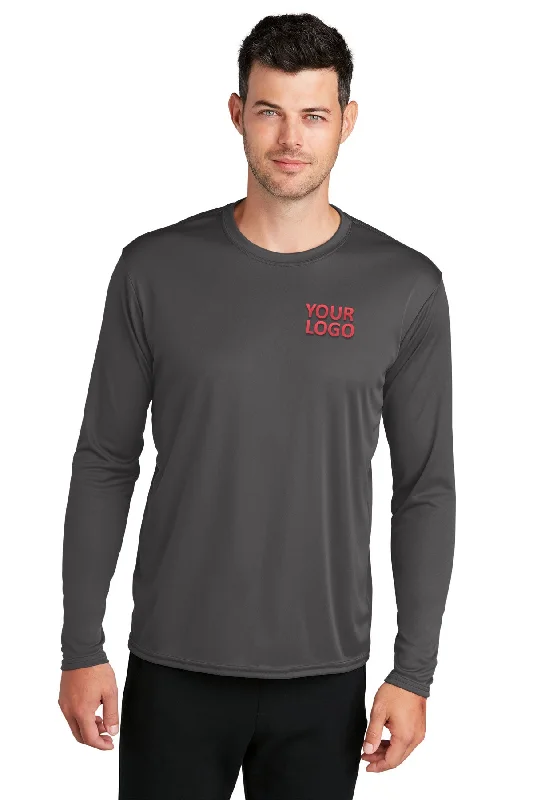 Port & Company Long Sleeve Performance Customized Tee's, Charcoal