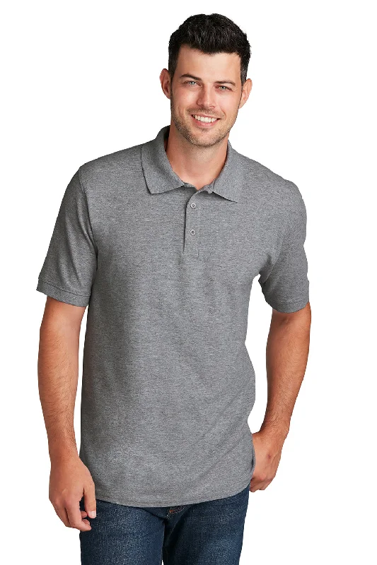 Port & Company Mens Core Stain Resistant Short Sleeve Polo Shirt - Heather Grey