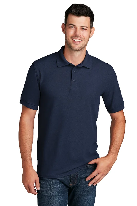 Port & Company Mens Core Stain Resistant Short Sleeve Polo Shirt - Deep Navy Blue