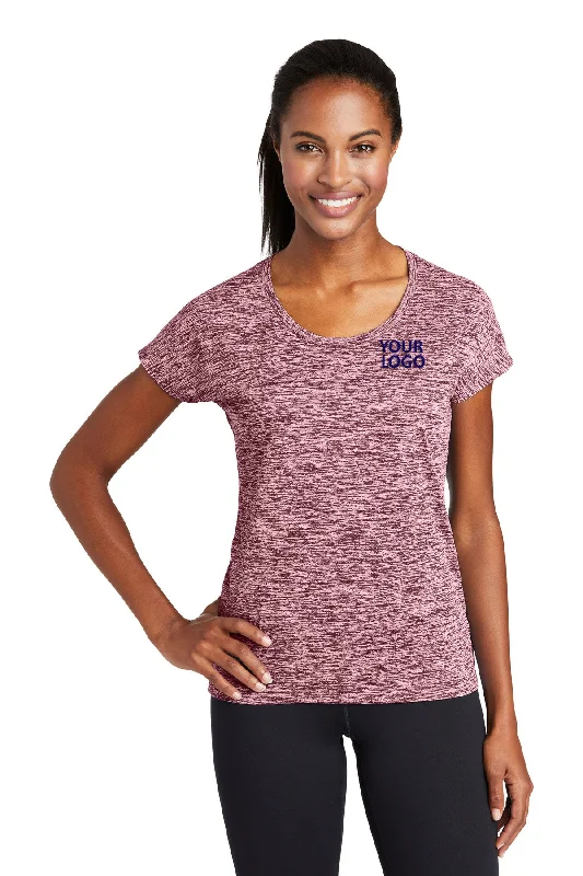 Sport-Tek Ladies PosiCharge Electric Heather Branded Sporty Tee's, Maroon Electric