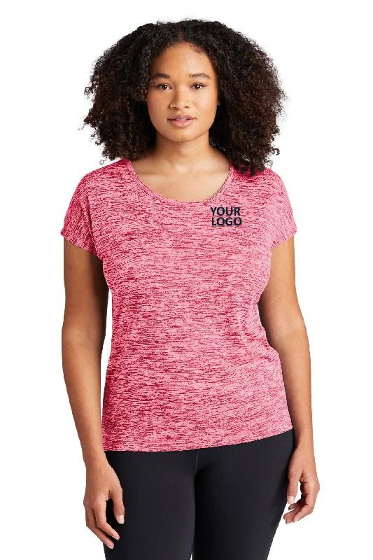 Sport-Tek Ladies PosiCharge Electric Heather Branded Sporty Tee's, Power Pink Electric