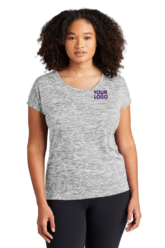 Sport-Tek Ladies PosiCharge Electric Heather Branded Sporty Tee's, Silver Electric