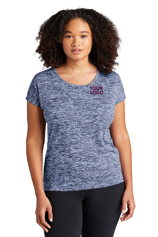 Sport-Tek Ladies PosiCharge Electric Heather Branded Sporty Tee's, True Navy Electric