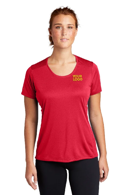 Sport-Tek Ladies PosiCharge Elevate Custom Scoop Neck Tee's, True Red