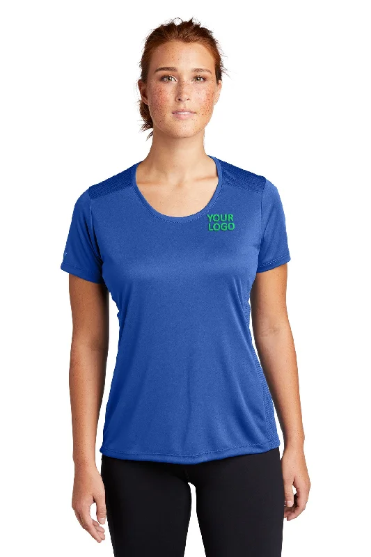 Sport-Tek Ladies PosiCharge Elevate Custom Scoop Neck Tee's, True Royal