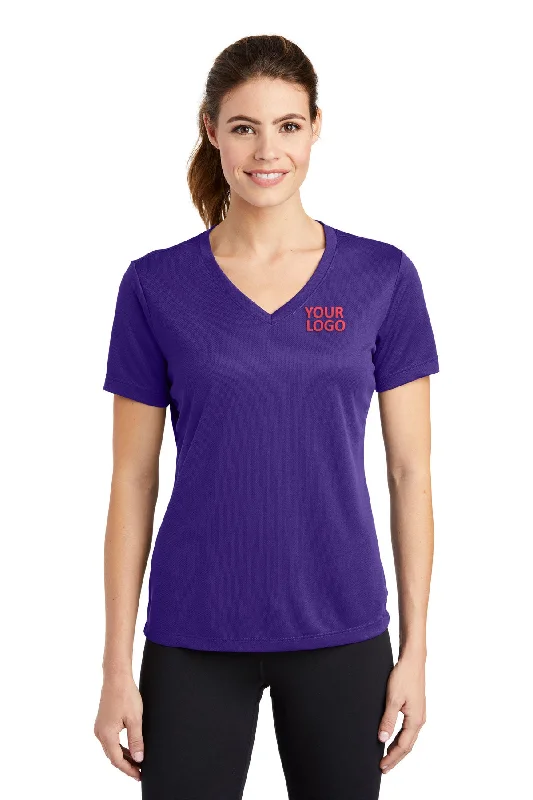 Sport-Tek Ladies PosiCharge Customized RacerMesh V-Neck Tee's, Purple