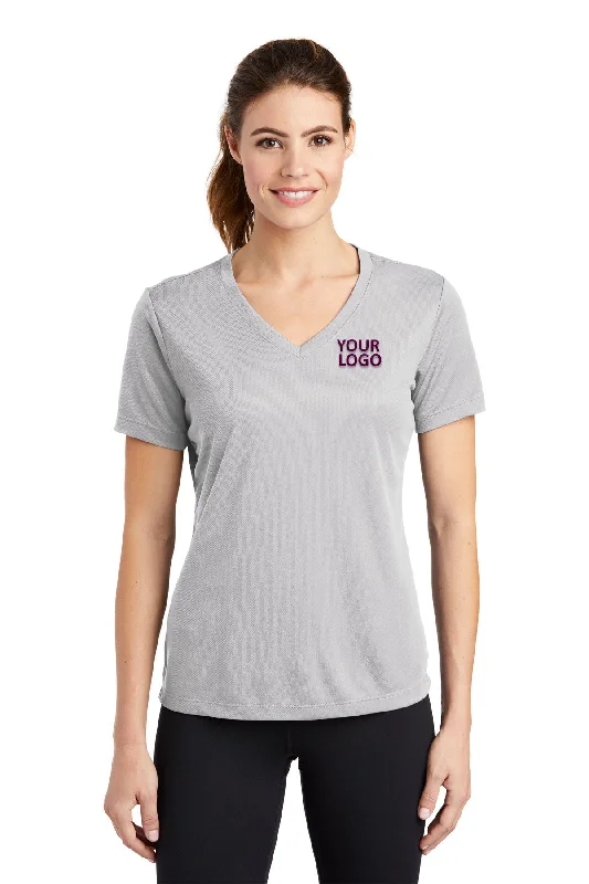 Sport-Tek Ladies PosiCharge Customized RacerMesh V-Neck Tee's, Silver