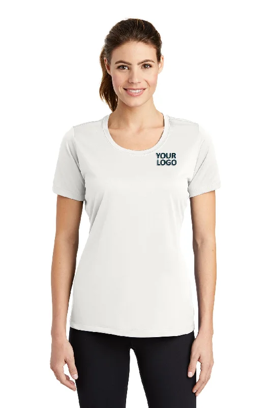 Sport-Tek Ladies PosiCharge Branded Tough Tee's, White