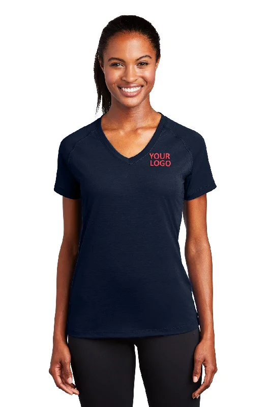 Sport-Tek Ladies Custom Ultimate Performance V-Necks, True Navy