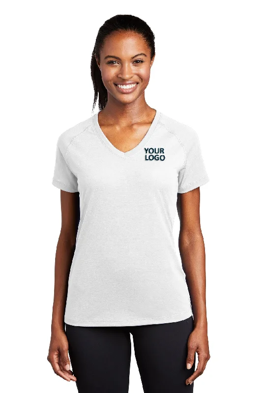 Sport-Tek Ladies Custom Ultimate Performance V-Necks, White