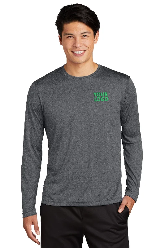 Sport-Tek Long Sleeve Customized Heather Contender Tee's, Graphite Heather