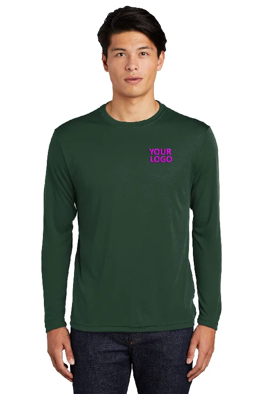 Sport-Tek Long Sleeve PosiCharge Custom Competitor Tee's, Forest Green