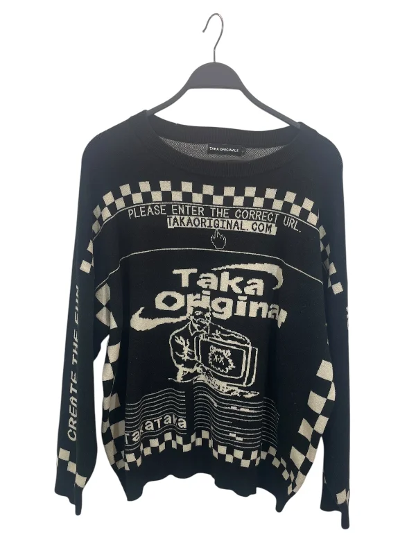 TAKA ORIGINAL/Sweater/L/All Over Print/Rayon/BLK/